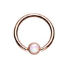 Colorline & Silver & Golden & Rose Gold Synthetic Opal Ball Steel Captive Bead Ring-WildKlass Jewelry