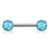 Opal Glitter Front Facing Prong Set WildKlass Nipple Barbells-WildKlass Jewelry