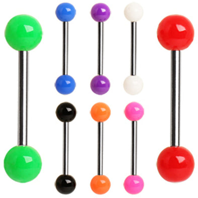 316L Surgical Steel Barbell with Solid UV Balls (Sold Indivdually)-WildKlass Jewelry