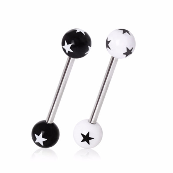 316L Barbell with UV Coated Acrylic Star Barbell-WildKlass Jewelry