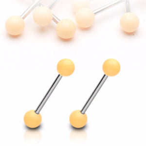 Flesh Tone Acrylic WildKlass Balls 316L Surgical Steel WildKlass Barbell (Sold by Piece)-WildKlass Jewelry