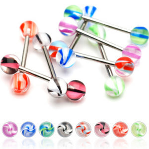 316L Surgical Stainless Steel WildKlass BarbellAcrylic Screw Marble WildKlass Balls 160pc Pack (20pcs x 8 colors)-WildKlass Jewelry