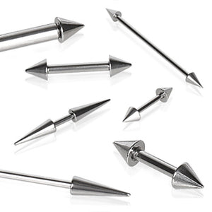 316L Surgical Steel Barbell with detachable Spikes-WildKlass Jewelry