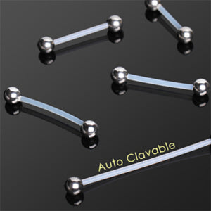 Bio Flex / PTFE Piercing Retainer Barbell with 316L Surgical Steel Balls-WildKlass Jewelry