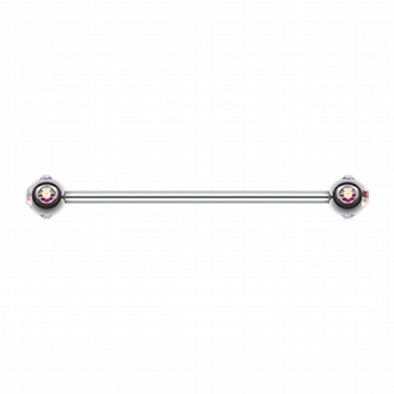 Aurora Gem Ball Industrial Barbell-WildKlass Jewelry