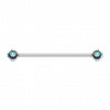 Aurora Gem Ball Industrial Barbell-WildKlass Jewelry