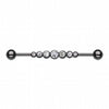 Blackline PVD Dazzling Gem Row Industrial Barbell-WildKlass Jewelry