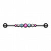 Blackline PVD Dazzling Gem Row Industrial Barbell-WildKlass Jewelry