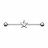 Gem Star Industrial Barbell-WildKlass Jewelry