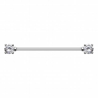 Dainty Sparkles Industrial Barbell-WildKlass Jewelry