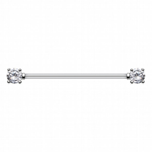 Dainty Sparkles Industrial Barbell-WildKlass Jewelry