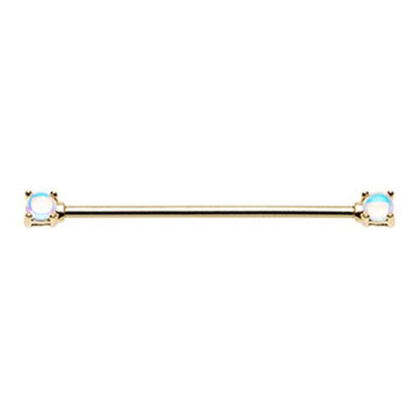 Golden Revo Double Prong WildKlass Industrial Barbell-WildKlass Jewelry
