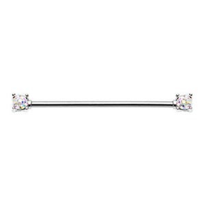 Sprinkle-Dot Double Prong WildKlass Industrial Barbell-WildKlass Jewelry