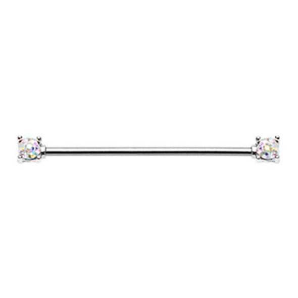 Sprinkle-Dot Double Prong WildKlass Industrial Barbell-WildKlass Jewelry