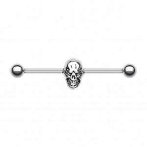 Skull Fury Industrial Barbell-WildKlass Jewelry
