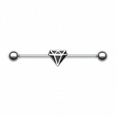 Black Diamond Industrial Barbell-WildKlass Jewelry
