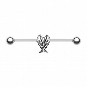 Fallen Angel Wings Industrial Barbell-WildKlass Jewelry
