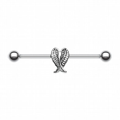 Fallen Angel Wings Industrial Barbell-WildKlass Jewelry
