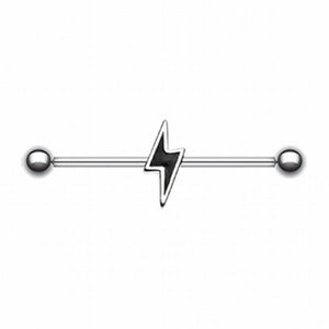 Lightning Bolt Industrial Barbell-WildKlass Jewelry