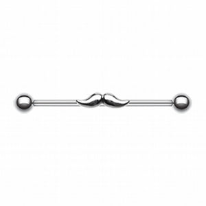 Chic Mustache Industrial Barbell-WildKlass Jewelry