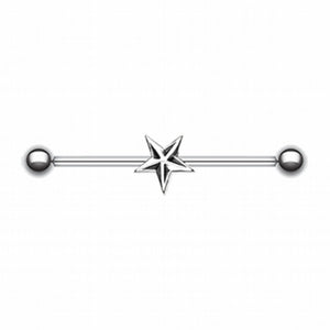 Nautical Star Industrial Barbell-WildKlass Jewelry