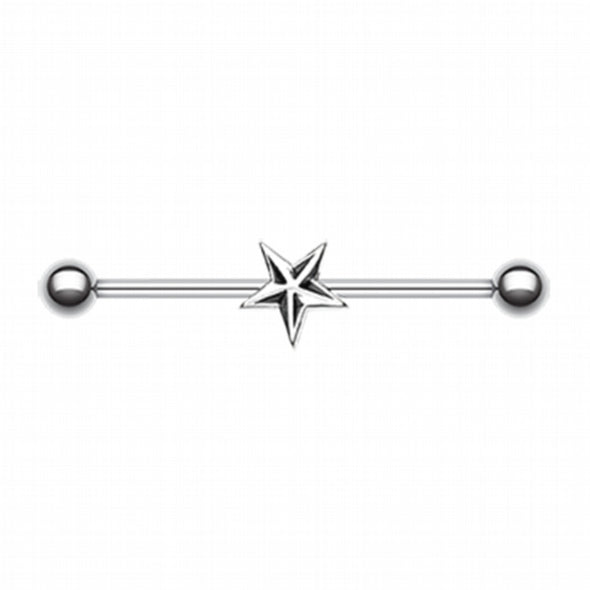 Nautical Star Industrial Barbell-WildKlass Jewelry