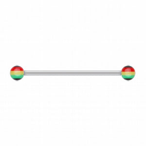 Rasta Jamaican Industrial Barbell-WildKlass Jewelry
