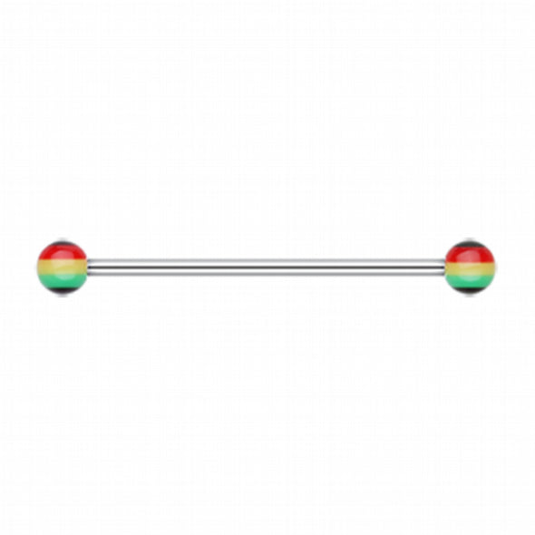 Rasta Jamaican Industrial Barbell-WildKlass Jewelry