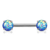 Opal Glitter Front Facing Prong Set WildKlass Nipple Barbells-WildKlass Jewelry