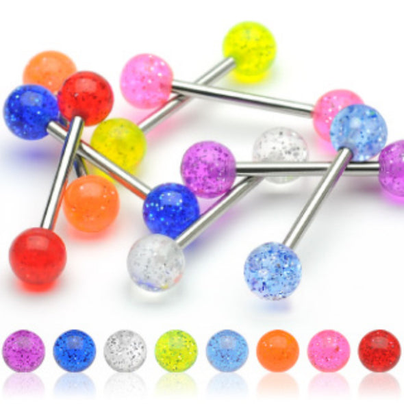WildKlass Barbells Acrylic Glitter WildKlass Balls 320pc Pack (40pcs x 8 colors)-WildKlass Jewelry