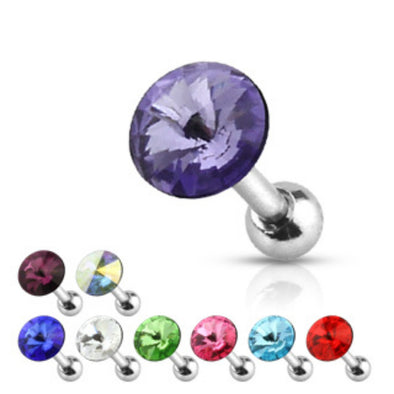 316L Surgical Steel Pointy Crystal Cartilage/Tragus WildKlass Barbell 180pc Pack (20pcs x 9 colors)-WildKlass Jewelry