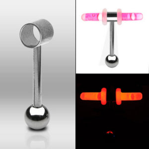 Glow Stick Holder tube 316L Surgical Steel WildKlass Barbell (Sold by Piece)-WildKlass Jewelry