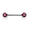 Double Front Facing Gem 316L Surgical Steel WildKlass Barbell-WildKlass Jewelry