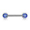 Double Front Facing Gem 316L Surgical Steel WildKlass Barbell-WildKlass Jewelry