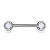 Double Front Facing Gem 316L Surgical Steel WildKlass Barbell-WildKlass Jewelry