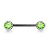 Double Front Facing Gem 316L Surgical Steel WildKlass Barbell-WildKlass Jewelry