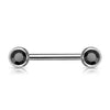 Double Front Facing Gem 316L Surgical Steel WildKlass Barbell-WildKlass Jewelry