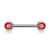 Double Front Facing Gem 316L Surgical Steel WildKlass Barbell-WildKlass Jewelry