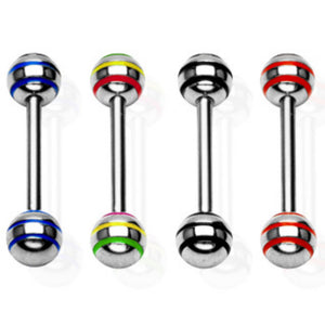 Epoxy Stripe WildKlass Barbell 316L Surgical Steel (Sold by Piece)-WildKlass Jewelry