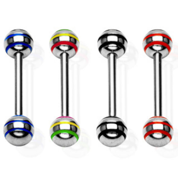 Epoxy Stripe WildKlass Barbell 316L Surgical Steel (Sold by Piece)-WildKlass Jewelry