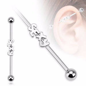 Sexy Industrial WildKlass Barbell 316L Surgical Steel (Sold by Piece)-WildKlass Jewelry