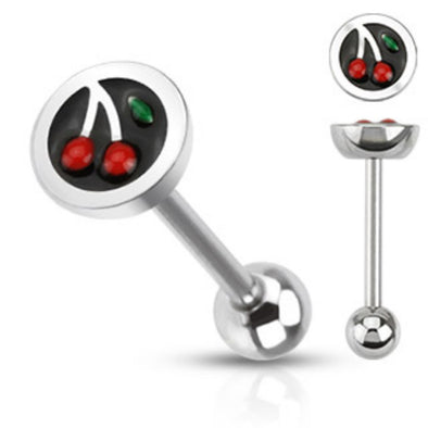 Half Dome Cherry Top 316L Surgical Steel WildKlass Barbell (Sold by Piece)-WildKlass Jewelry