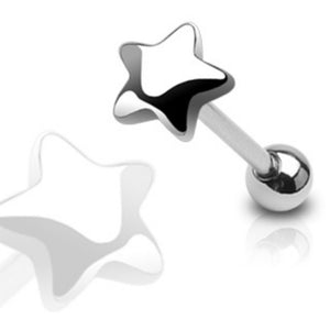 Fluffy 7 mm Star Top 316L Surgical Steel WildKlass Barbell (Sold by Piece)-WildKlass Jewelry