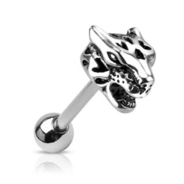 Jaguar Head Casted Top 316L Surgical Steel WildKlass Barbell (Sold by Piece)-WildKlass Jewelry