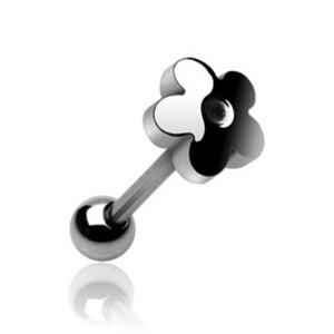 Flower Stainless Steel Top 316L Surgical Steel WildKlass Barbell (Sold by Piece)-WildKlass Jewelry