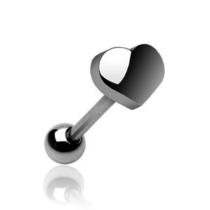 Heart Stainless Steel Top 316L Surgical Steel WildKlass Barbell (Sold by Piece)-WildKlass Jewelry
