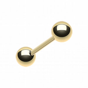 Gold Plated Basic Steel Barbell-WildKlass Jewelry