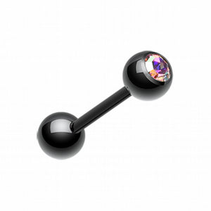 Colorline PVD Basic Gem Ball Barbell Tongue Ring-WildKlass Jewelry