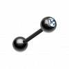 Colorline PVD Basic Gem Ball Barbell Tongue Ring-WildKlass Jewelry