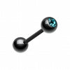 Colorline PVD Basic Gem Ball Barbell Tongue Ring-WildKlass Jewelry